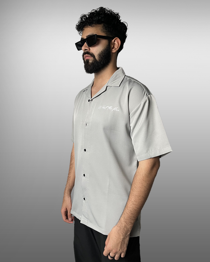 bowling, cuban, streetwear, retro, camp, guayabera, shirts, grey