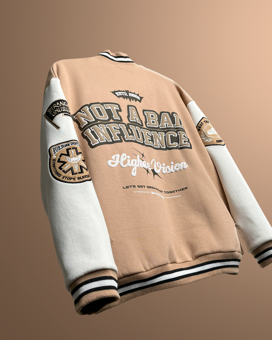 Varsity, Jacket, Winter, Essential, Beige