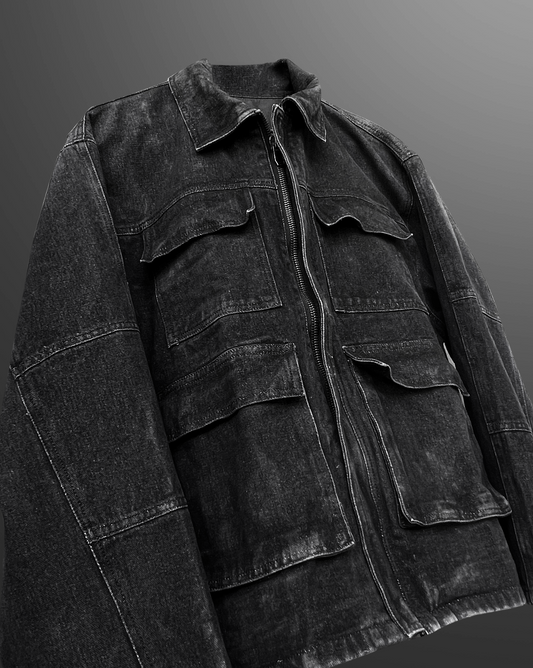 Denim, Jacket, Comfortable, Relaxed, Charcoal, Black, Winter