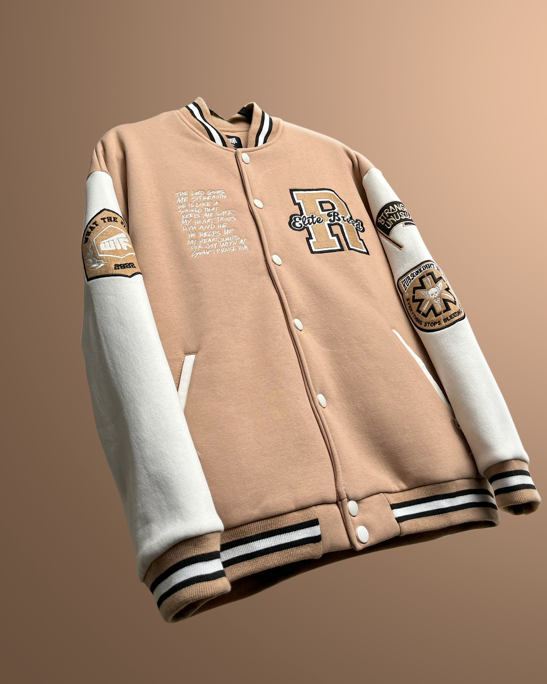 Varsity, Jacket, Winter, Essential, Beige