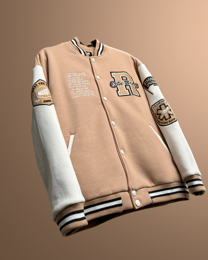 Varsity, Jacket, Winter, Essential, Beige