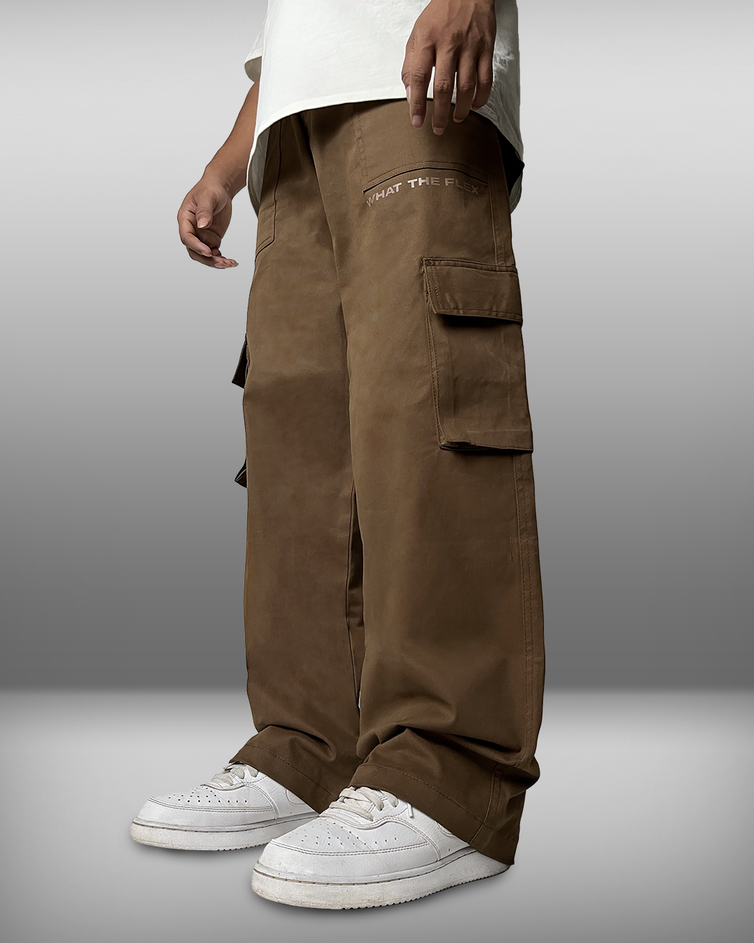 cargo, pants, relaxed, comfortable, pockets, brown