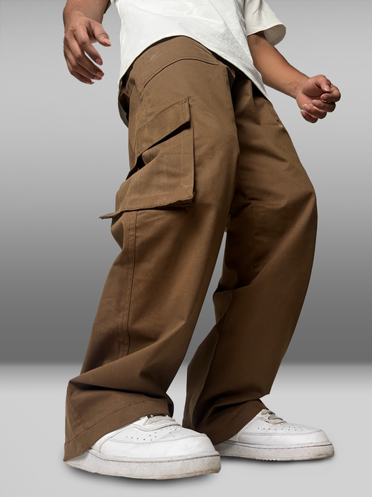 cargo, pants, relaxed, comfortable, pockets, brown