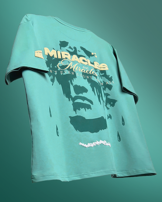 tshirt, oversized, relaxed, comfortable, summer, creative, green, miracles