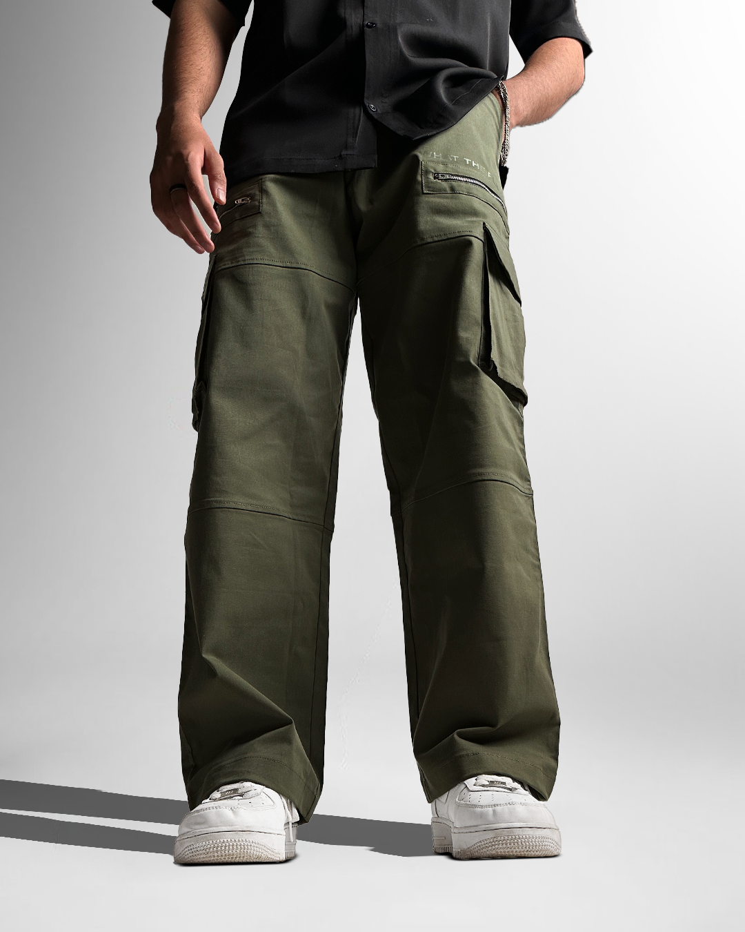 ZIPPER OLIVE Cargo Pants