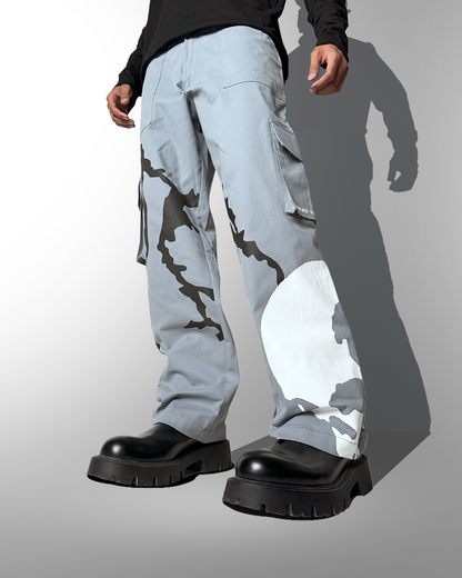 cargo, pants, relaxed, comfortable, pockets, design, grey